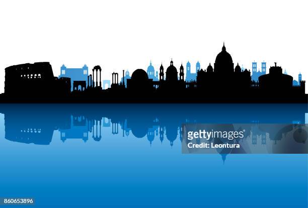 rome (all buildings are complete and moveable) - rome italy skyline stock illustrations