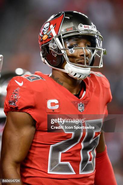 Tampa Bay Buccaneers cornerback Josh Robinson during an NFL football game between the New England Patriots and the Tampa Bay Buccaneers on October 05...
