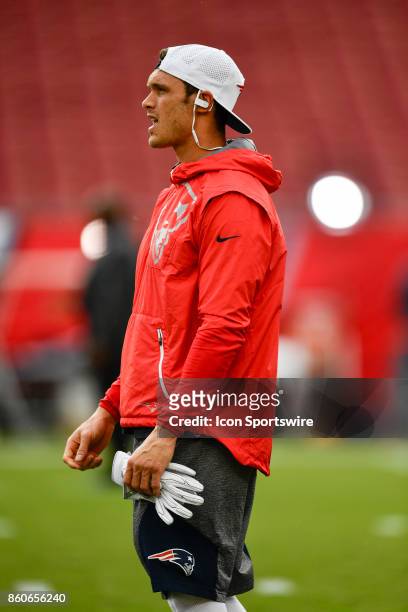 New England Patriots wide receiver Chris Hogan prior to an NFL football game between the New England Patriots and the Tampa Bay Buccaneers on October...