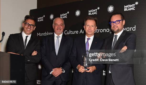 Sam Bardaouil, Kevin Boltman, John Studzinski and Till Fellrath attend the Montblanc de la Culture Arts Patronage Award for the work of the Genesis...