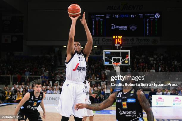 Kenny Lawson of Segafredo competes with Ojars Silins and Chane Behanan of Dolomiti Energia during the LBA LegaBasket match between Virtus Segafredo...