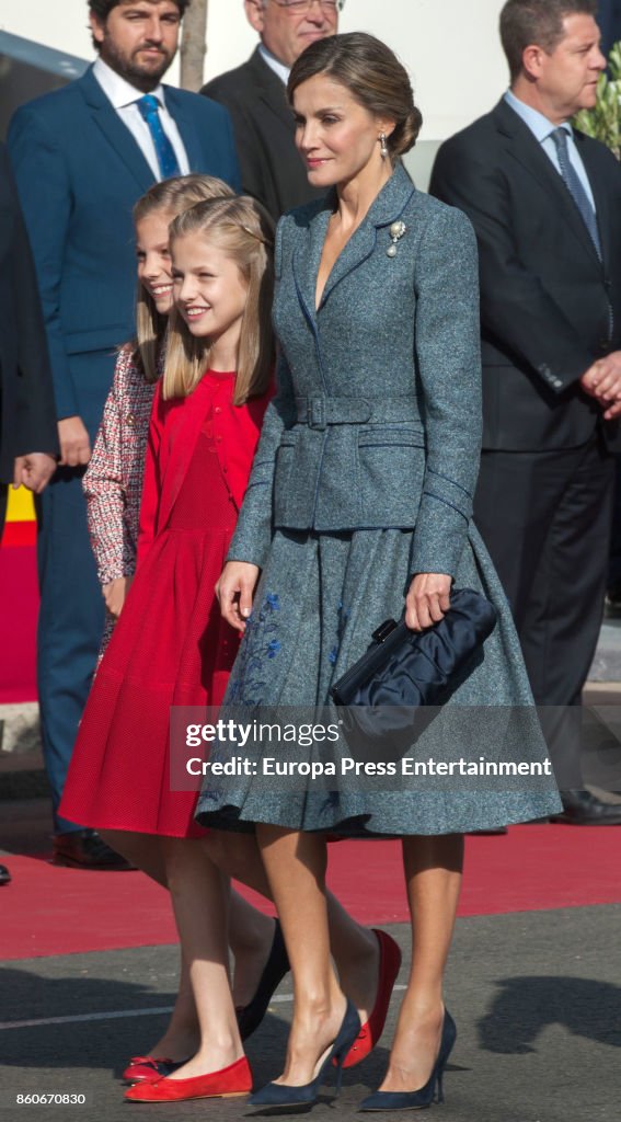 Spanish Royals Attend The National Day Military Parade