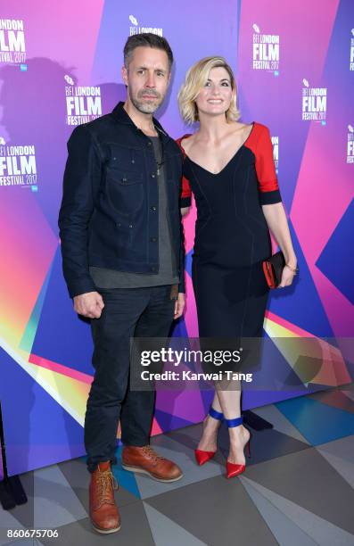 Paddy Considine and Jodie Whittaker attend a screening "Journeyman" during the 61st BFI London Film Festival at the Picturehouse Central on October...