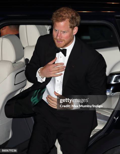 Prince Harry attends the 100 Women in finance Gala dinner in aid of WellChild at the Victoria and Albert Museum on October 11, 2017 in London,...