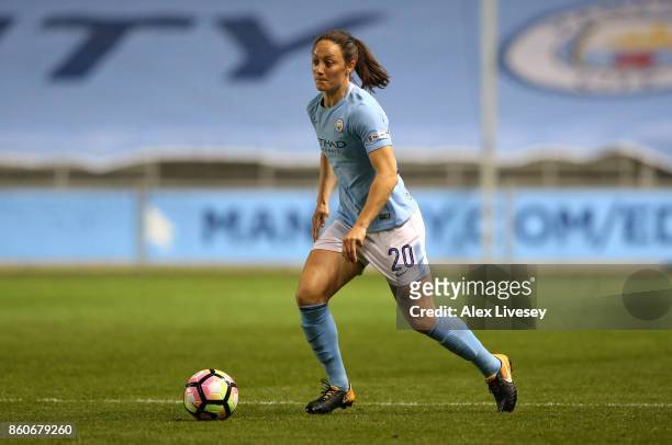 Megan Campbell of Manchester City Ladies during the UEFA Women's Champions League match between Manchester City Ladies and St. Polten Ladies at...