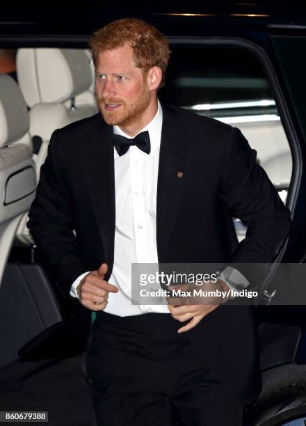 Prince Harry attends the 100 Women in finance Gala dinner in aid of WellChild at the Victoria and Albert Museum on October 11, 2017 in London,...