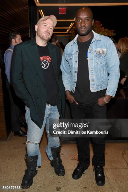 Fashion designers Demna Gvasalia and Virgil Abloh attend Vogue's Forces of Fashion Conference at Milk Studios on October 12, 2017 in New York City.