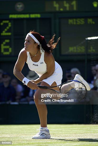 Jennifer Capriati of the USA in action on her way to victory over Marta Marrero of Spain at the All England Tennis Championships at the All England...