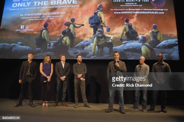 Actor James Badge Dale, producers Molly Smith, Trent Luckinbill singer-songwriter Dierks Bently, actor Josh Brolin, tech advisor Pat McCarty and lone...