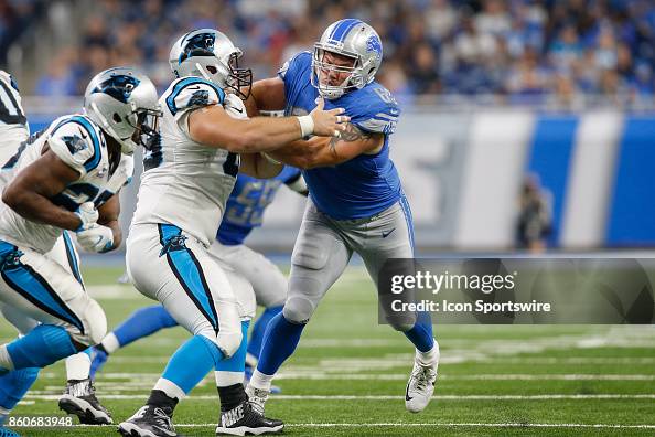 Anthony Zettel Detroit Lions defensive end Anthony Zettel rushes during game action ...