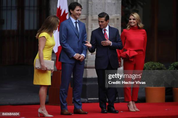 Sophie Gregoire Trudeau, Canadian Prime Minister Justin Trudeau, Enrique Peña Nieto President of Mexico and Mexican First Lady Angelica Rivera pose...