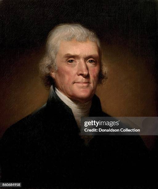Portrait of Thomas Jefferson by Rembrandt Peale circa 1805.