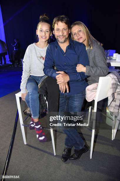 Patrick Bach, his daughter Sienna Bach and his wife Carola Bach during the Holiday on Ice Season Opening 2017/18 at Volksbank Arena on October 12,...