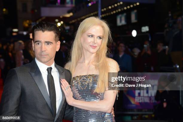 Nicole Kidman and Colin Farrell attend the Headline Gala Screening & UK Premiere of "Killing of a Sacred Deer" during the 61st BFI London Film...