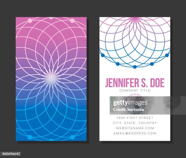 sacred geometry business card template - numerology stock illustrations