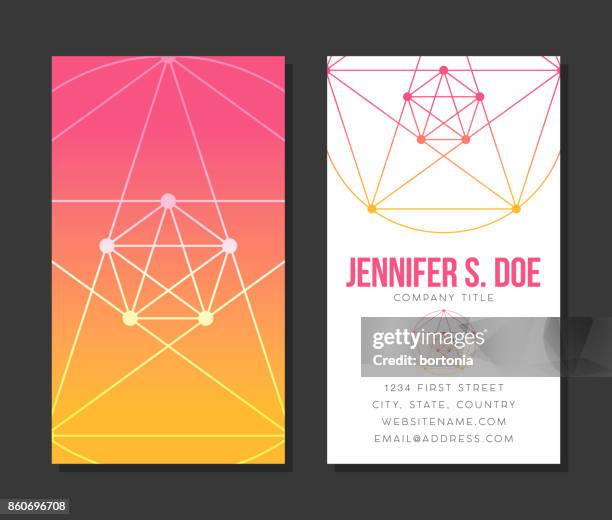 sacred geometry business card template - numerology stock illustrations