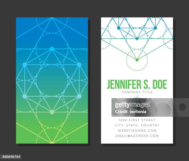 sacred geometry business card template - numerology stock illustrations