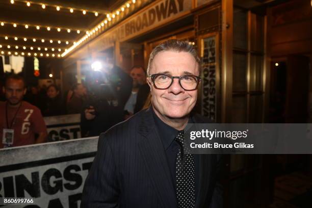 Nathan Lane poses at the opening night arrivals for "Springsteen on Broadway" at The Walter Kerr Theatre on October 12, 2017 in New York City.