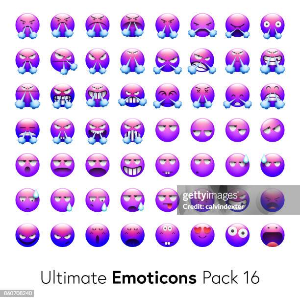 ultimate emoticons pack 16 - awkward silence stock illustrations