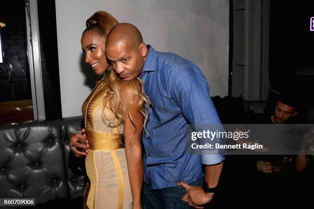 Amina Pankey and Peter Gunz attend the exclusive premiere party for Marriage Boot Camp Reality Stars Season 9 hosted by WE tv on October 12, 2017 in...