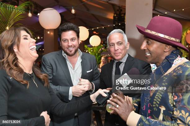 Reporter Lauren Scala and chefs Scott Conant, Geoffrey Zakarian and Marcus Samuelsson attend The Food Network & Cooking Channel New York City Wine &...