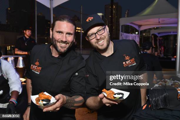 Dan Borowski and John Henninger of Dan & John's Wings attends The Food Network & Cooking Channel New York City Wine & Food Festival Presented By...