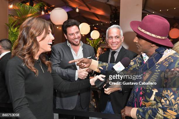 Reporter Lauren Scala and chefs Scott Conant, Geoffrey Zakarian and Marcus Samuelsson attend The Food Network & Cooking Channel New York City Wine &...