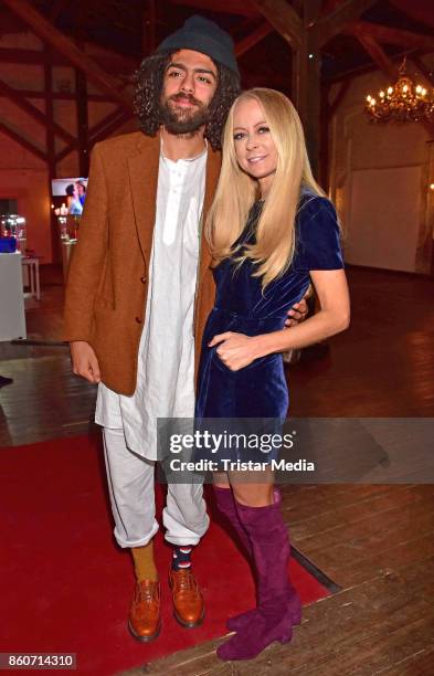 Noah Becker and Jenny Elvers attend the Amorelie Christmas Calender Launch Dinner on October 12, 2017 in Berlin, Germany.