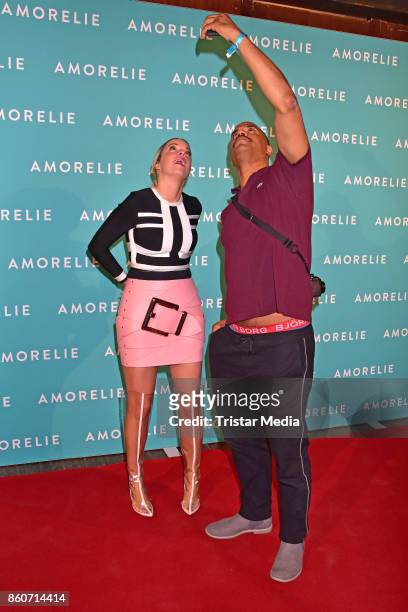 Marina Hoermanseder and Patrice Bouedibela attend the Amorelie Christmas Calender Launch Dinner on October 12, 2017 in Berlin, Germany.