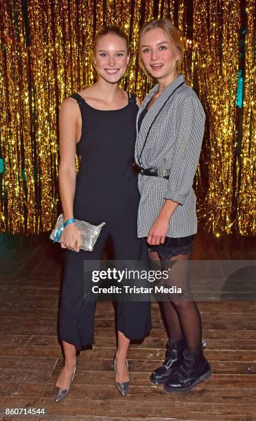 Kim Hnizdo and Julia Wulf attend the Amorelie Christmas Calender Launch Dinner on October 12, 2017 in Berlin, Germany.