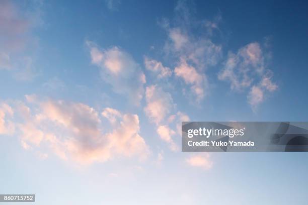 clouds typologies - cloudscape during sunset - cloud typologies stock pictures, royalty-free photos & images