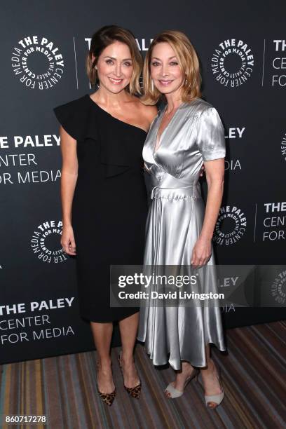 Actresses Sasha Alexander and Sharon Lawrence attend Paley Honors in Hollywood: A Gala Celebrating Women in Television at the Beverly Wilshire Four...