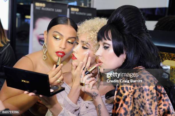 Paloma Elsesser, Alexis Jae, and Brooke Candy attend the PAT McGRATH LABS Unlimited Edition Launch at Sephora Herald Square on October 12, 2017 in...
