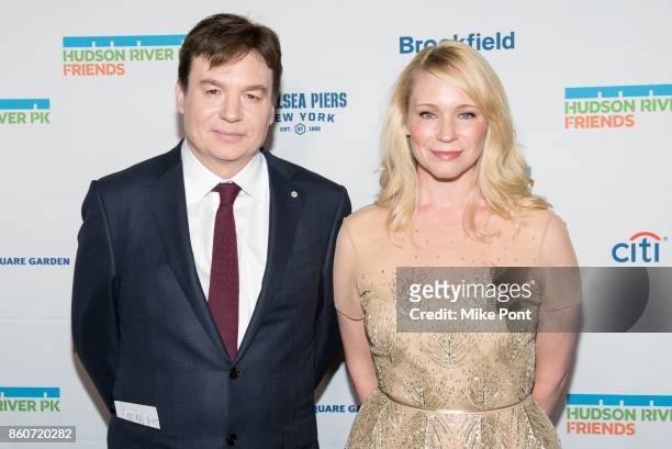 Mike Myers and Kelly Tisdale attend the 2017 Hudson River Park Annual Gala at Hudson River Park's Pier 62 on October 12, 2017 in New York City.