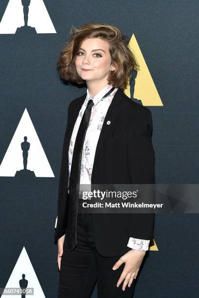 Beth David attends the Academy of Motion Picture Arts and Sciences 44th Student Academy Awards at Samuel Goldwyn Theater on October 12, 2017 in...