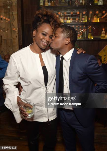 Director Dee Rees and Jason Mitchell attends the "Mudbound" after-party following the screening at the 55th New York Film Festival on October 12,...