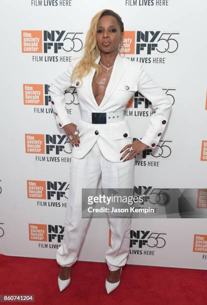 Mary J. Blige attends the 55th New York Film Festival screening of "Mudbound" at Alice Tully Hall in New York on October 12, 2017.