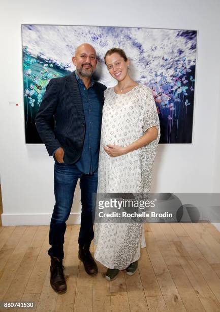Gallery owner Steph Sebbag and Taylor Reynolds attend the Michael Muller and Sage Vaughn exhibit presented by Untitled Projects, Vernissage, and...