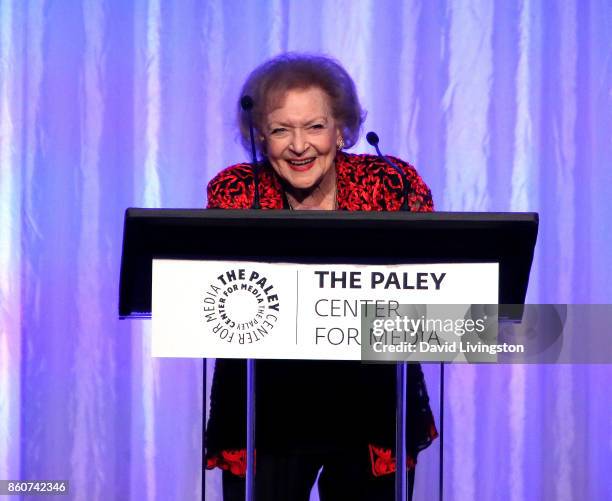 Actress Betty White speaks at Paley Honors in Hollywood: A Gala Celebrating Women in Television at the Beverly Wilshire Four Seasons Hotel on October...