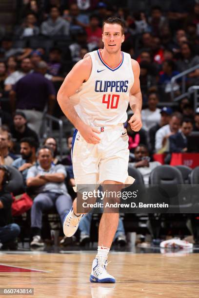 Marshall Plumlee of the LA Clippers looks on during the game against the Sacramento Kings on October 12, 2017 at STAPLES Center in Los Angeles,...