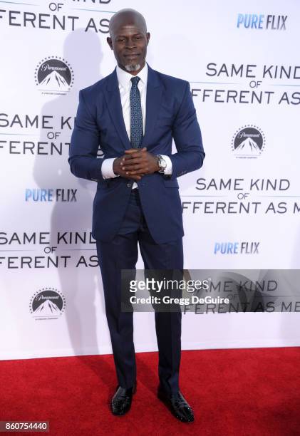 Djimon Hounsou arrives at the premiere of Paramount Pictures and Pure Flix Entertainment's "Same Kind Of Different As Me" at Westwood Village Theatre...