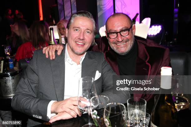 Franjo Pooth and Micky Rosen, Owner of Gekko Group/Roomers during the grand opening of Roomers & IZAKAYA on October 12, 2017 in Munich, Germany.