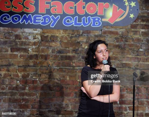 Dina Hashem performs at The Stress Factory Comedy Club on October 12, 2017 in New Brunswick, New Jersey.