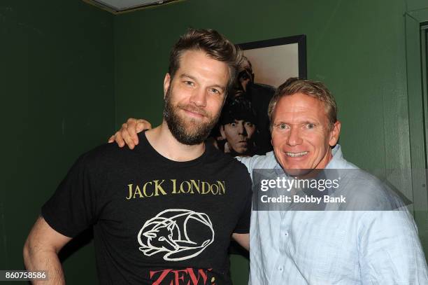 Anthony Jeselnik and Vinnie Brand backstage at The Stress Factory Comedy Club on October 12, 2017 in New Brunswick, New Jersey.