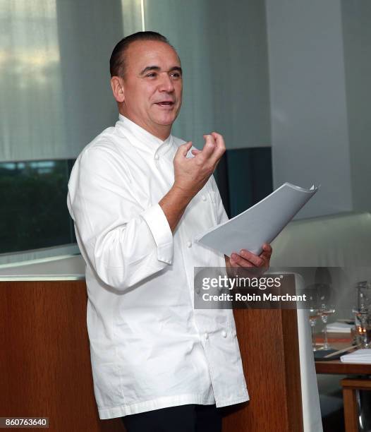 Chef Jean-Georges Vongerichten during his dinner as part of the Bank of America Dinner Series presented by The Wall Street Journal at Perry Street...