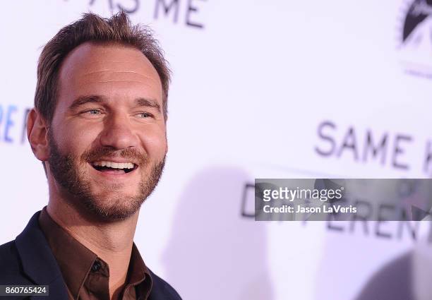 Nick Vujicic attends the premiere of "Same Kind of Different as Me" at Westwood Village Theatre on October 12, 2017 in Westwood, California.