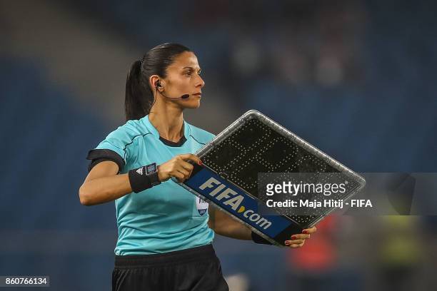 Side referee during the FIFA U-17 World Cup India 2017 group A match between Mali and New Zealand at Jawaharlal Nehru Stadium on October 12, 2017 in...