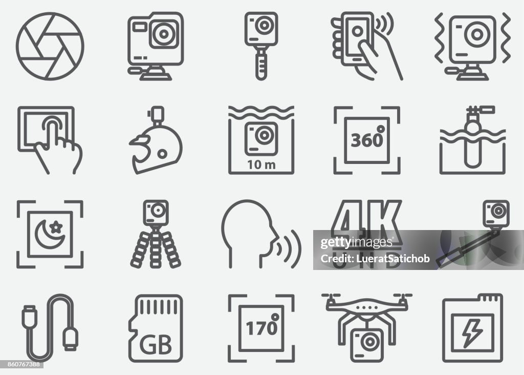 Action Camera Line Icons