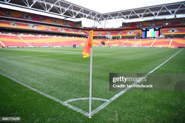 General view of the field of play before the start of the during the round two A-League match between the Brisbane Roar and Adelaide United at...