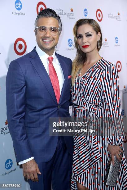 Jamie Camil and wife Heidi Balvanera attend the Eva Longoria foundation annual dinner at Four Seasons Hotel Los Angeles at Beverly Hills on October...